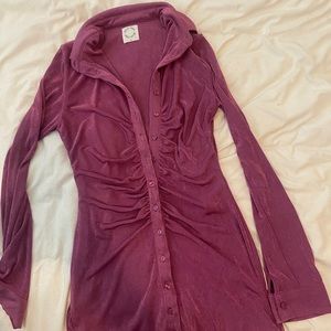 With Jean long sleeve fuchsia dress size small